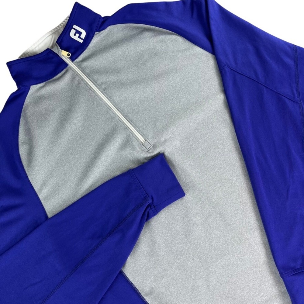 FootJoy 1/4 Zip Pullover Mens Medium Gray‎ Blue Athletic Stretch Nylon Spandex